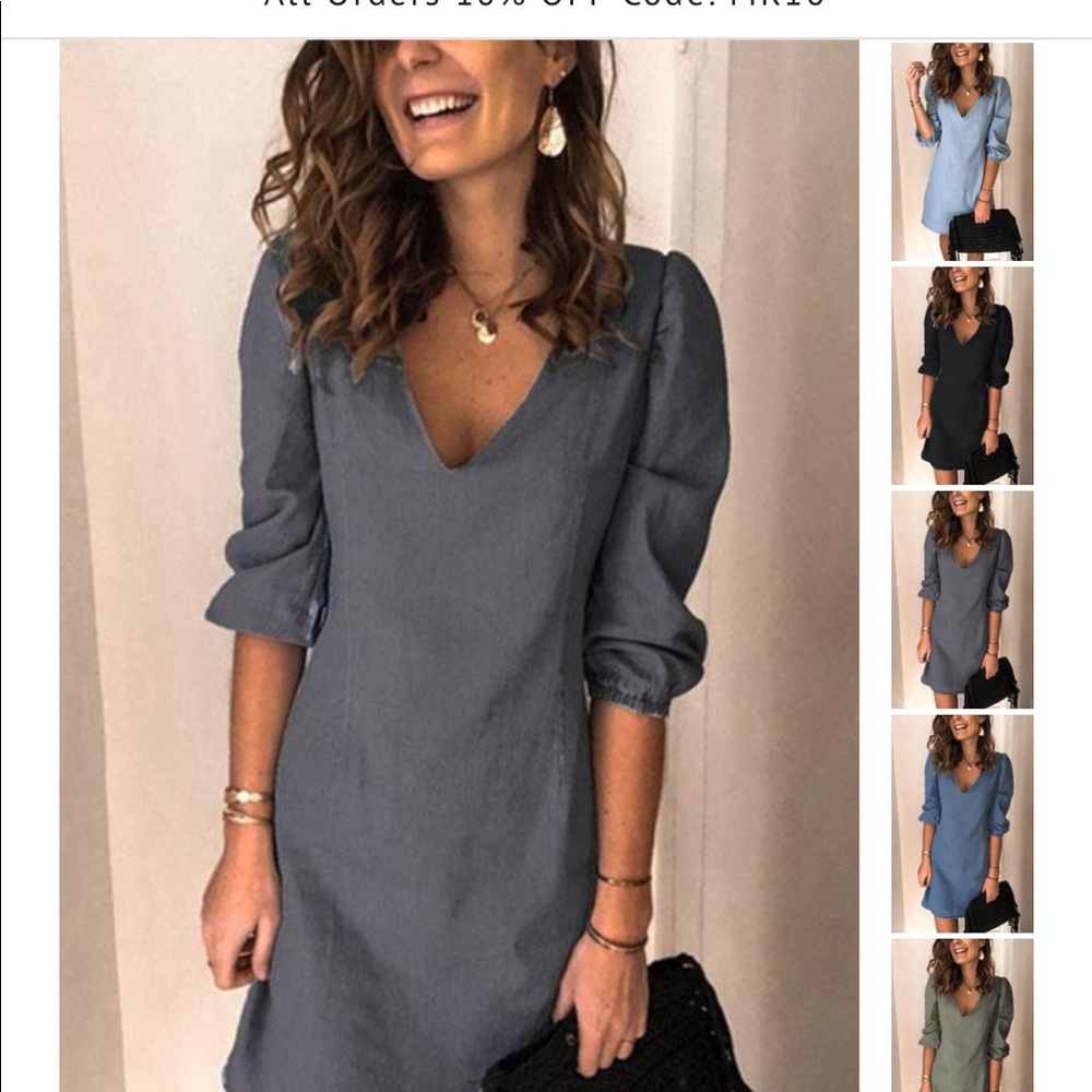 Cotton back zip gray v neck ladies small grey